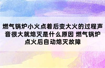 燃气锅炉小火点着后变大火的过程声音很大就熄灭是什么原因 燃气锅炉点火后自动熄灭故障